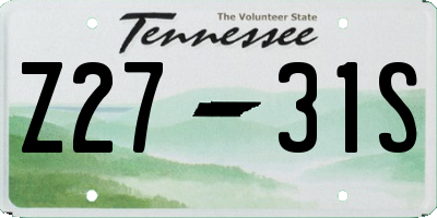 TN license plate Z2731S