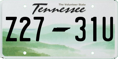 TN license plate Z2731U
