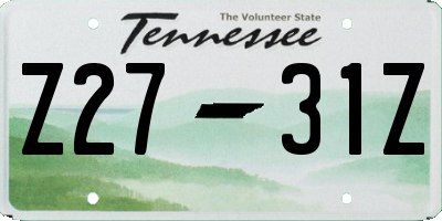 TN license plate Z2731Z
