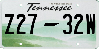 TN license plate Z2732W