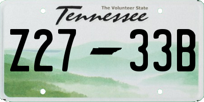 TN license plate Z2733B