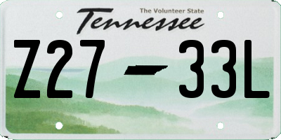 TN license plate Z2733L