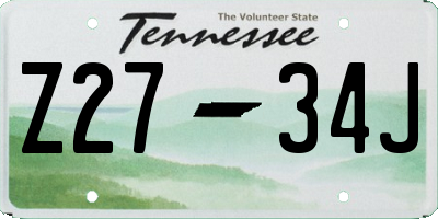 TN license plate Z2734J