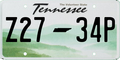 TN license plate Z2734P