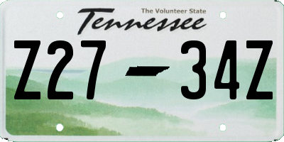 TN license plate Z2734Z