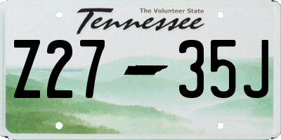 TN license plate Z2735J