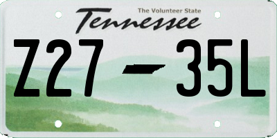 TN license plate Z2735L