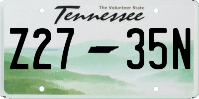 TN license plate Z2735N