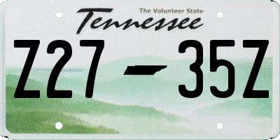 TN license plate Z2735Z