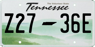 TN license plate Z2736E