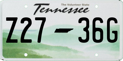 TN license plate Z2736G