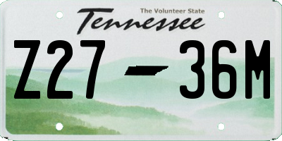 TN license plate Z2736M