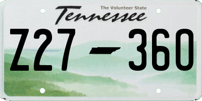 TN license plate Z2736O