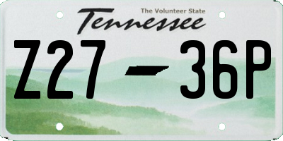 TN license plate Z2736P