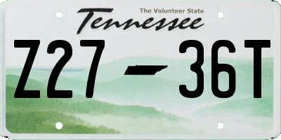 TN license plate Z2736T