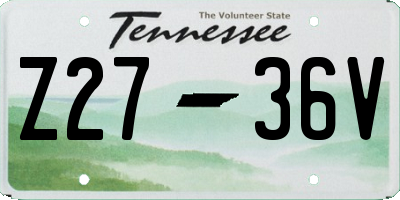 TN license plate Z2736V