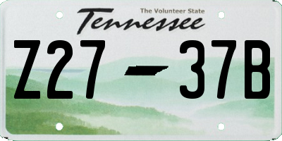 TN license plate Z2737B