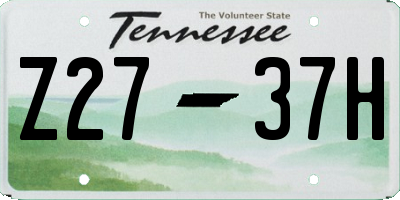 TN license plate Z2737H