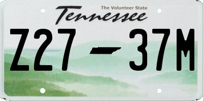 TN license plate Z2737M