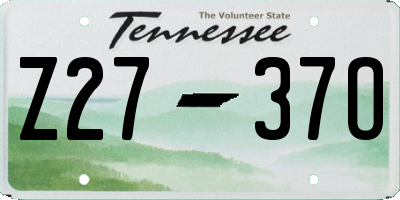 TN license plate Z2737O