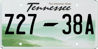 TN license plate Z2738A