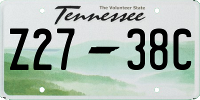 TN license plate Z2738C