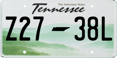 TN license plate Z2738L