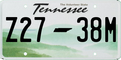 TN license plate Z2738M