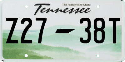TN license plate Z2738T