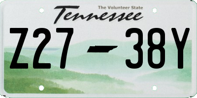 TN license plate Z2738Y