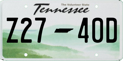 TN license plate Z2740D