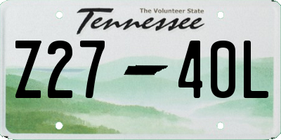 TN license plate Z2740L