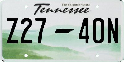 TN license plate Z2740N