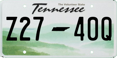 TN license plate Z2740Q