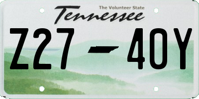 TN license plate Z2740Y