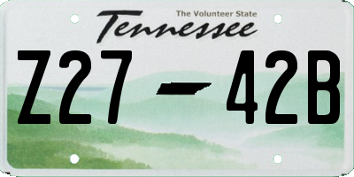 TN license plate Z2742B