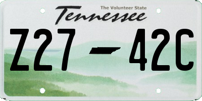 TN license plate Z2742C