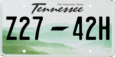 TN license plate Z2742H