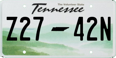 TN license plate Z2742N