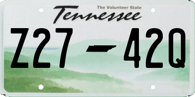 TN license plate Z2742Q
