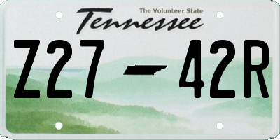 TN license plate Z2742R
