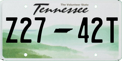 TN license plate Z2742T