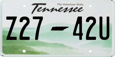 TN license plate Z2742U