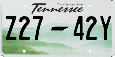 TN license plate Z2742Y