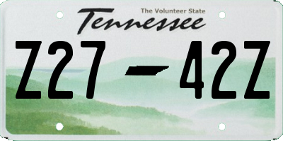 TN license plate Z2742Z
