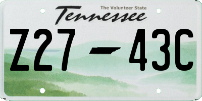 TN license plate Z2743C