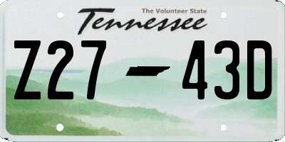TN license plate Z2743D