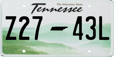 TN license plate Z2743L