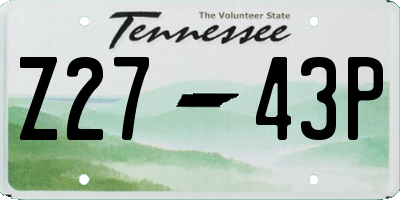 TN license plate Z2743P