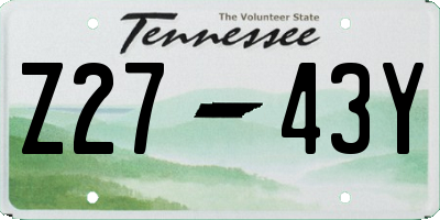 TN license plate Z2743Y